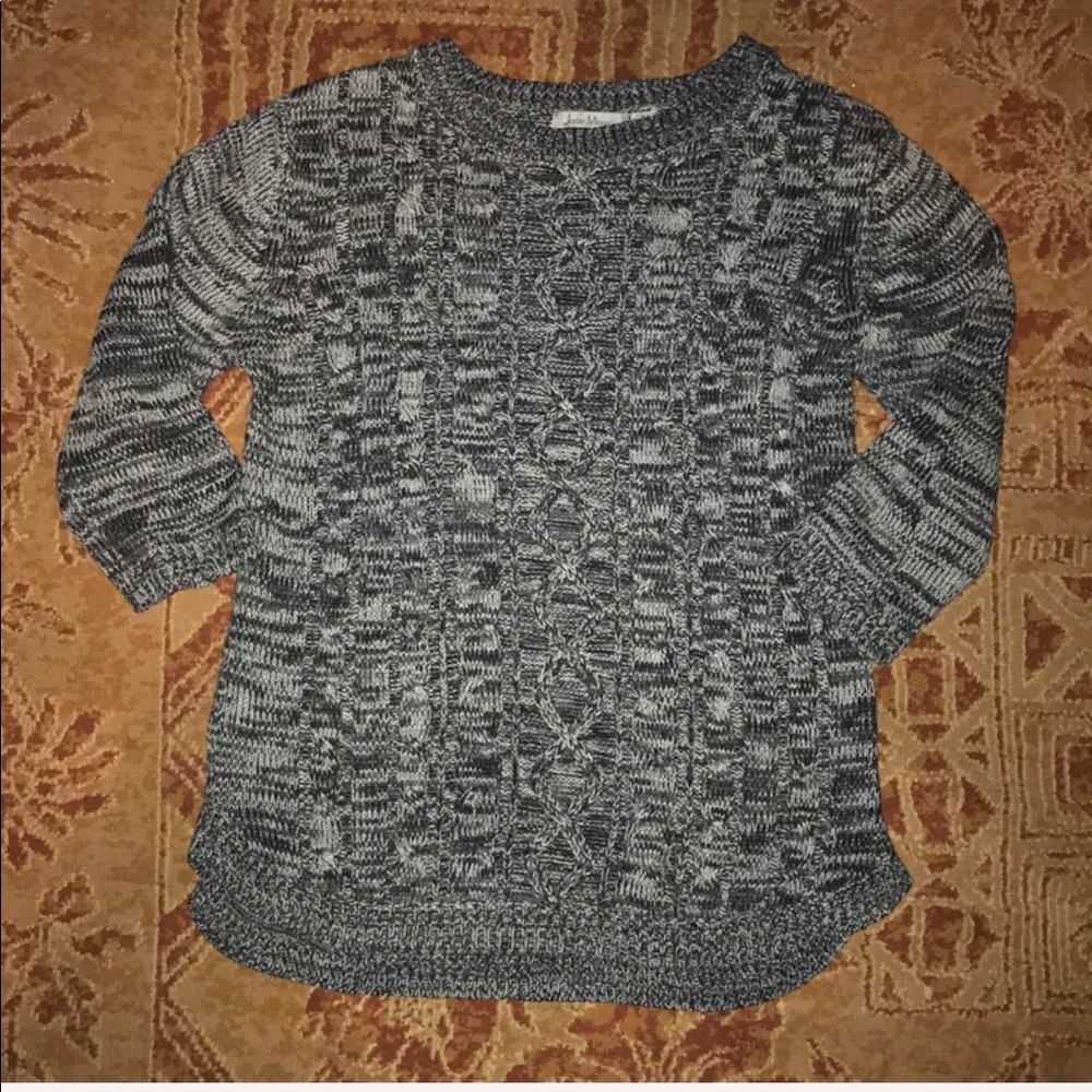 EXCELLENT JASON MAXWELL S gray ribbed knit sweater
